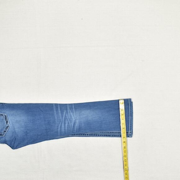 Miss Me Women's Jeans Zip Solid Cotton Blue Size 28 Signature Boot Embroided - Picture 6 of 8